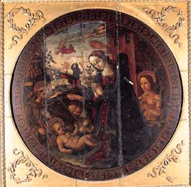 Cerchia di S. Mainardi, La Vergine adorante il Bambino, tra sec. XV e XVI, Casa Canonica